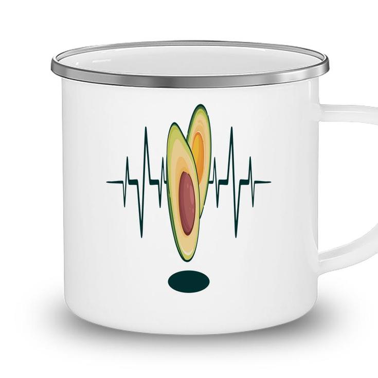 Avocardio Funny Avocado Heartbeat Is In Hospital Camping Mug
