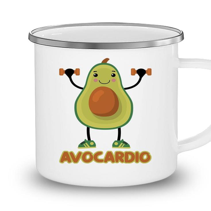 Avocardio Funny Avocado Is Gymming So Hard Camping Mug
