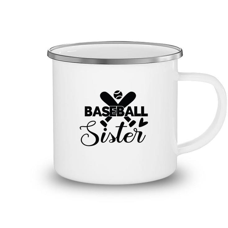 Baseball Sister Black Gift Idea Ball Camping Mug