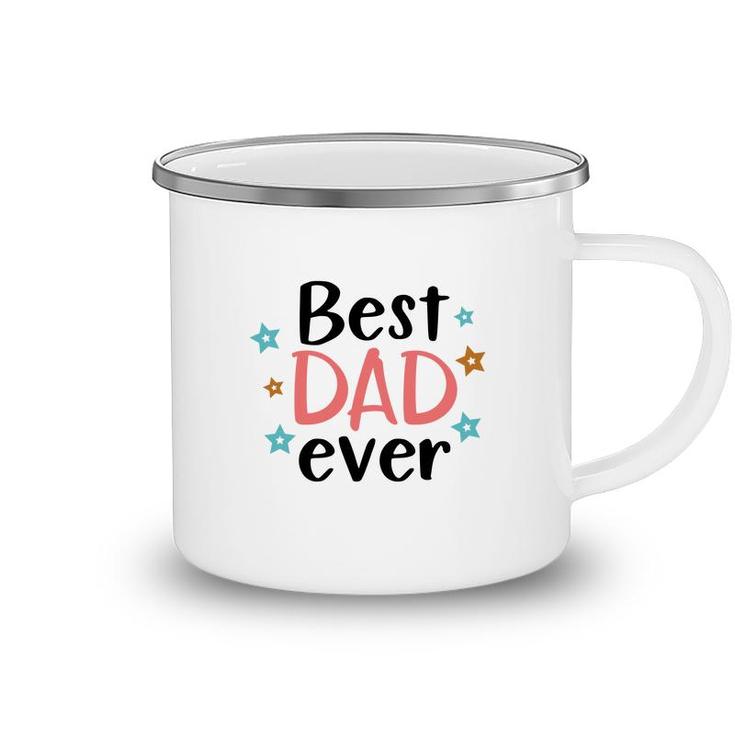 Best Dad Ever Stars Pink Daddy Colors Gift Fathers Day Camping Mug