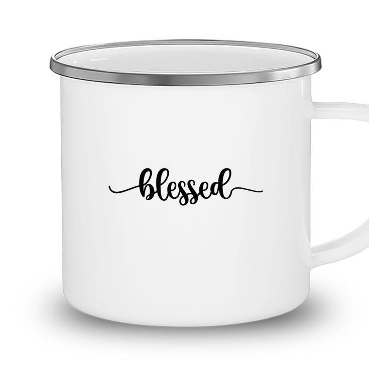 Blessed Bible Verse Black Graphic Great Gift Christian Camping Mug