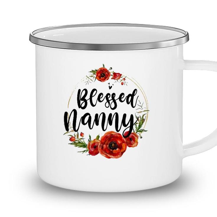 Blessed Nanny Floral Flower Mom Grandma Mothers Day Camping Mug
