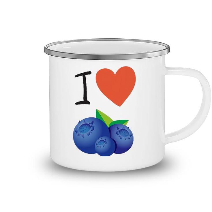 Blueberry I Love Blueberries Tee Camping Mug