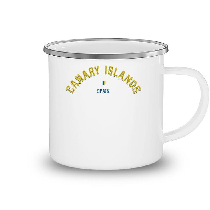 Canary Islands Spain - Vintage Holiday Travel Tenerife  Camping Mug