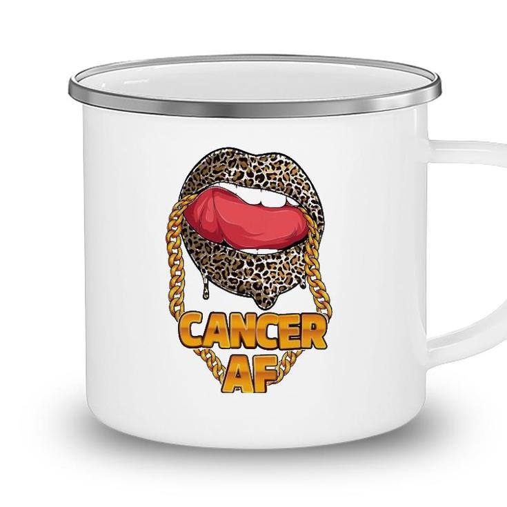 Cancer Af Girl Juicy Lips Leopard Astrology Zodiac Sign Camping Mug