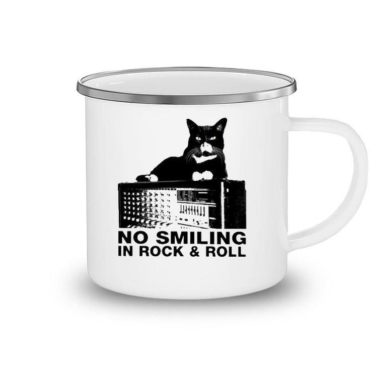 Cat No Smiling In Rock And Roll Camping Mug