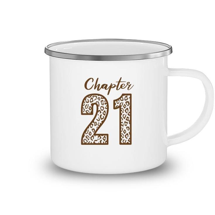Chapter 21 21St Birthday Orange Leopard Camping Mug
