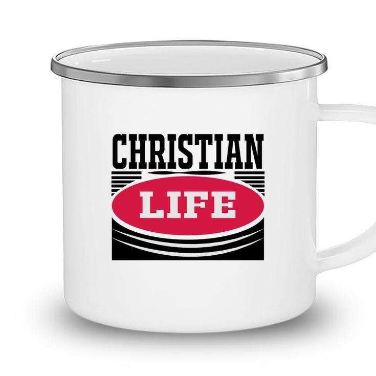 Christian Life Bible Verse Black Graphic Great Christian Camping Mug