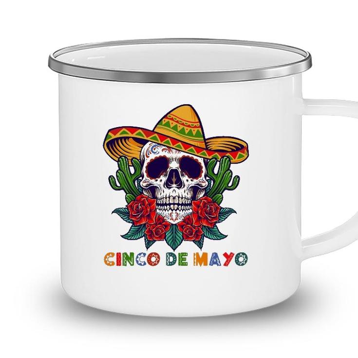 Cinco De Mayo Mexican Cross Sunglasses Skull Mustache Camping Mug