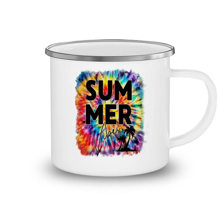 Colorful Summer Vibe For Everybody Retro Summer Beach Camping Mug