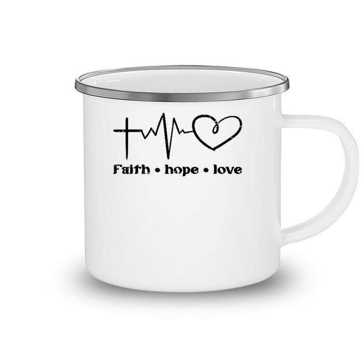 Cross Faith Hope Love God Jesus Christian Men Women Kids Camping Mug