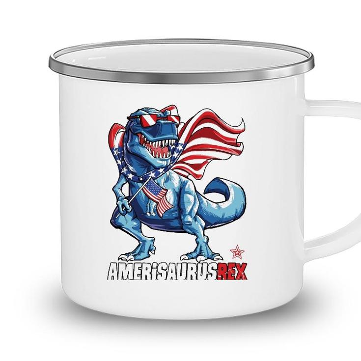 Dinosaur American Flag 4Th Of July Amerisaurusrex Essential Camping Mug