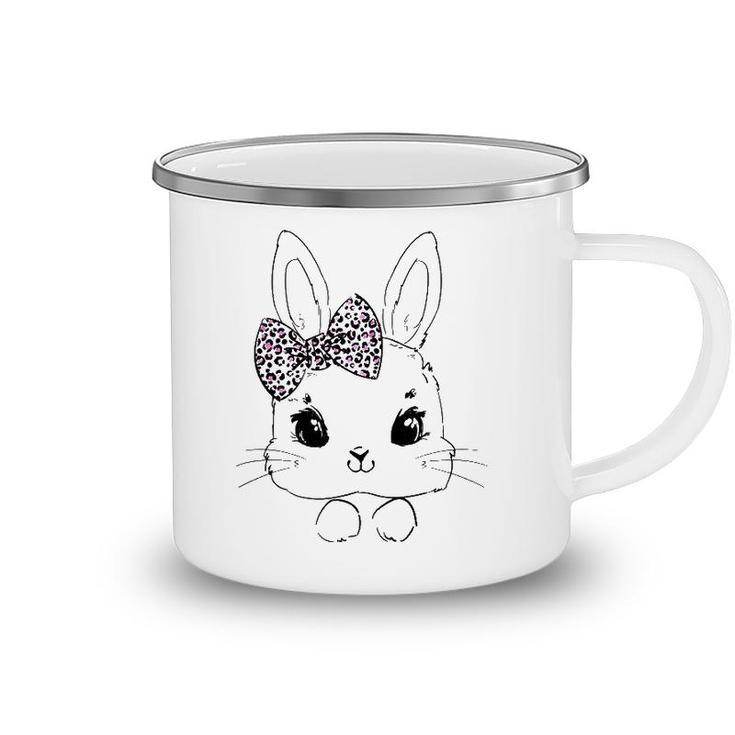 Easter Bunny Leopard Bow Tie Easter Day Women Girls Kids Camping Mug