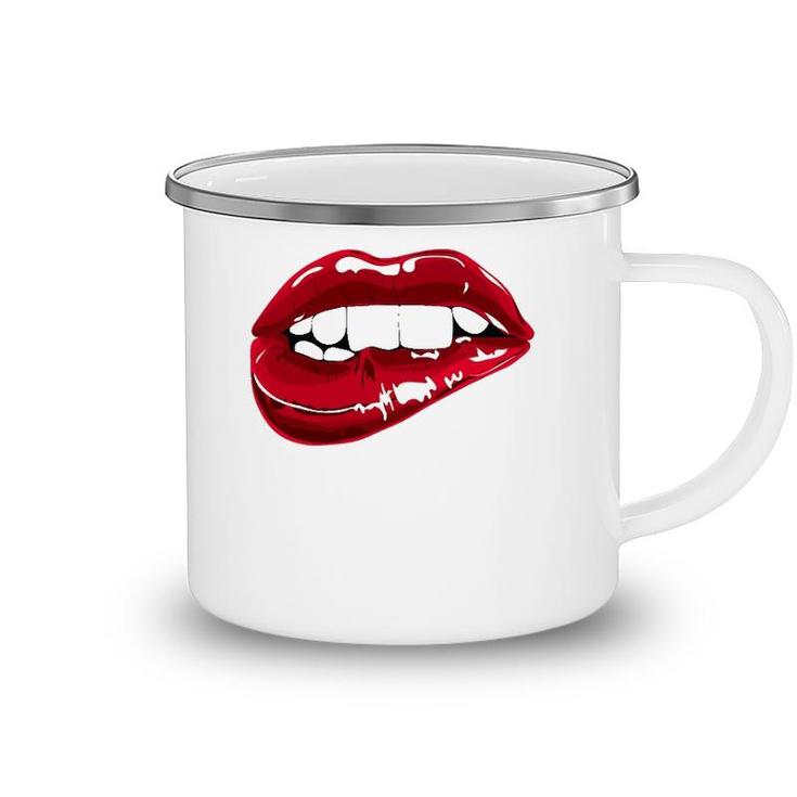 Enjoy Cool Women Graphic Lips Tee S Women Red Lips Fun Camping Mug