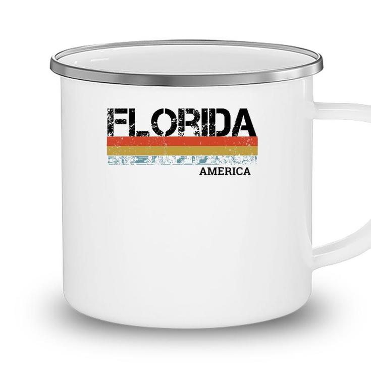 Florida Retro Vintage Stripes Camping Mug