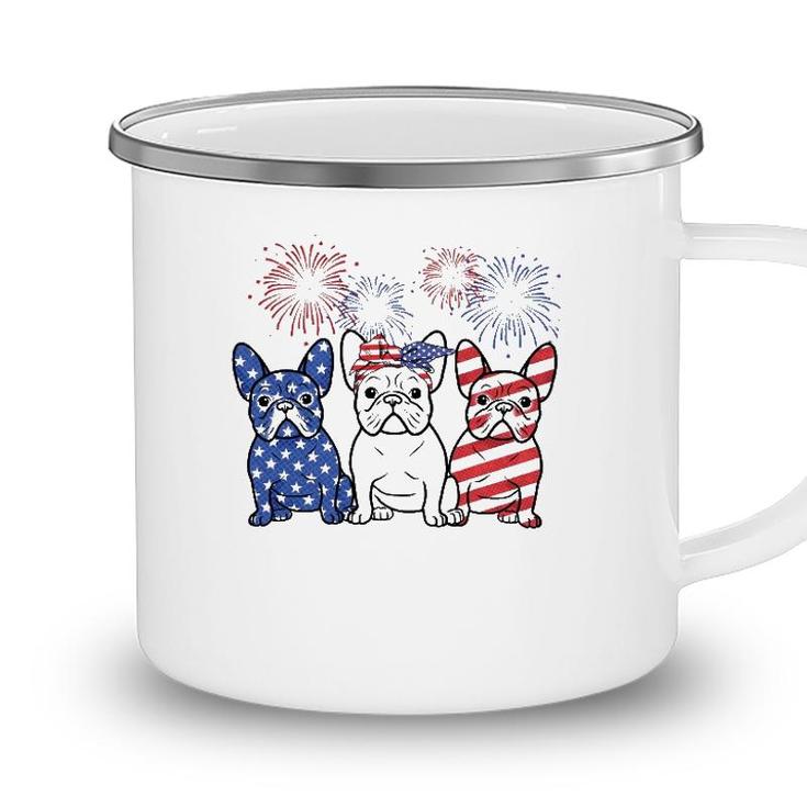 French Bulldog American Flag 4Th Of July Independence Day Camping Mug