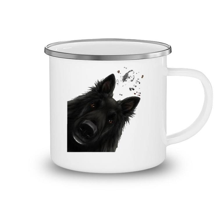 Funny Curious Belgian Shepherd Dog Groenendael Camping Mug