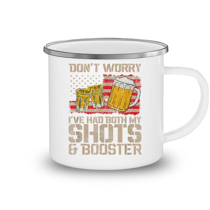 Funny Had My 2 Shots Dont Worry Had Both My Shots Tequila  Camping Mug