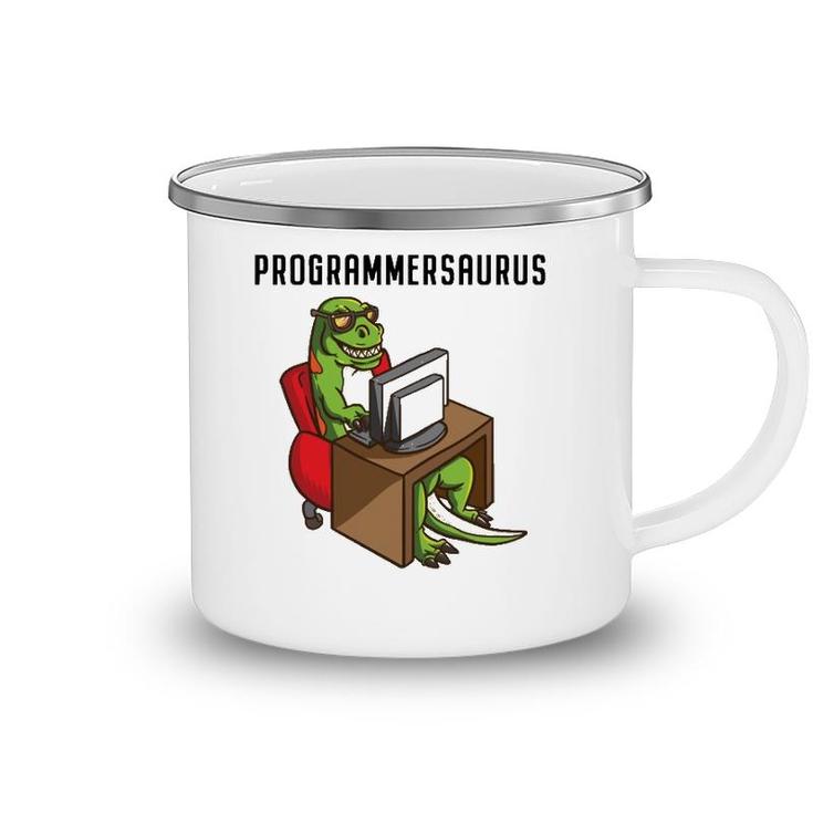 Funny Programmerrex Dinosaur Programming Coding Nerd Gift Camping Mug