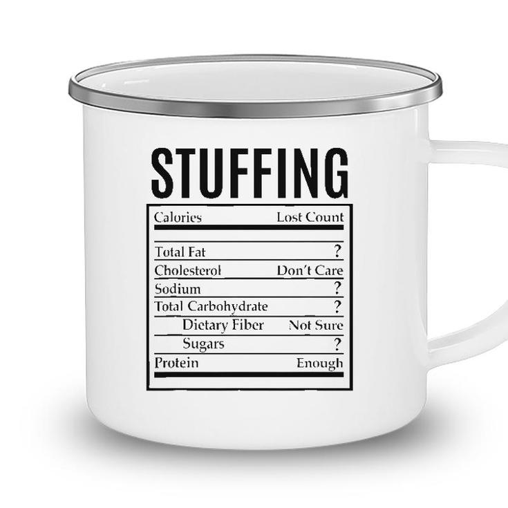 Funny Stuffing Nutrition Facts Label Thanksgiving Christmas Camping Mug