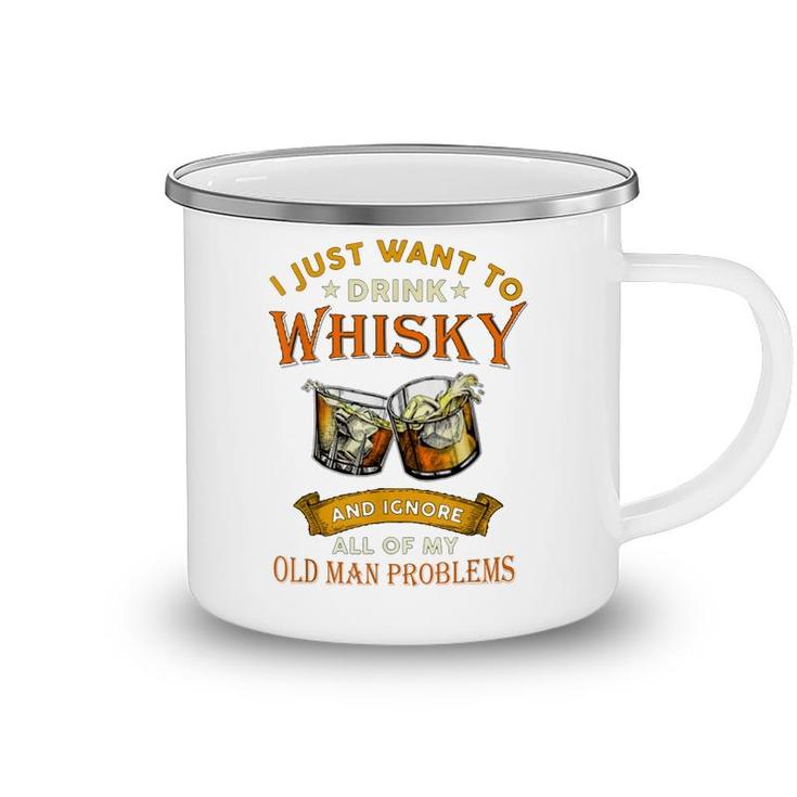 Funny Whisky And Old Man Problems   Camping Mug