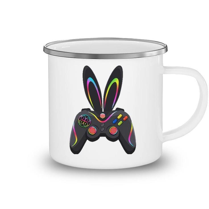 Gaming Controller With Bunny Ears Funny Easter Video Game Camping Mug