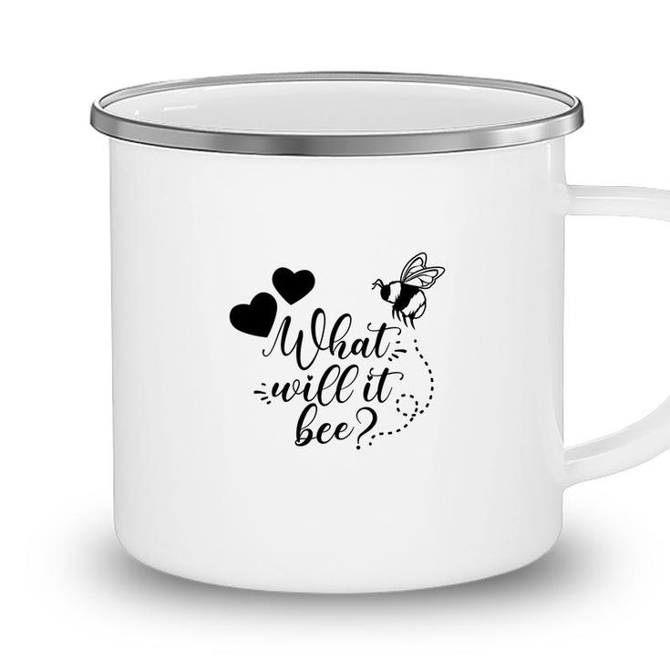 Gender Reveal What Will It Bee Black Baby Gender Reveal Party  Camping Mug