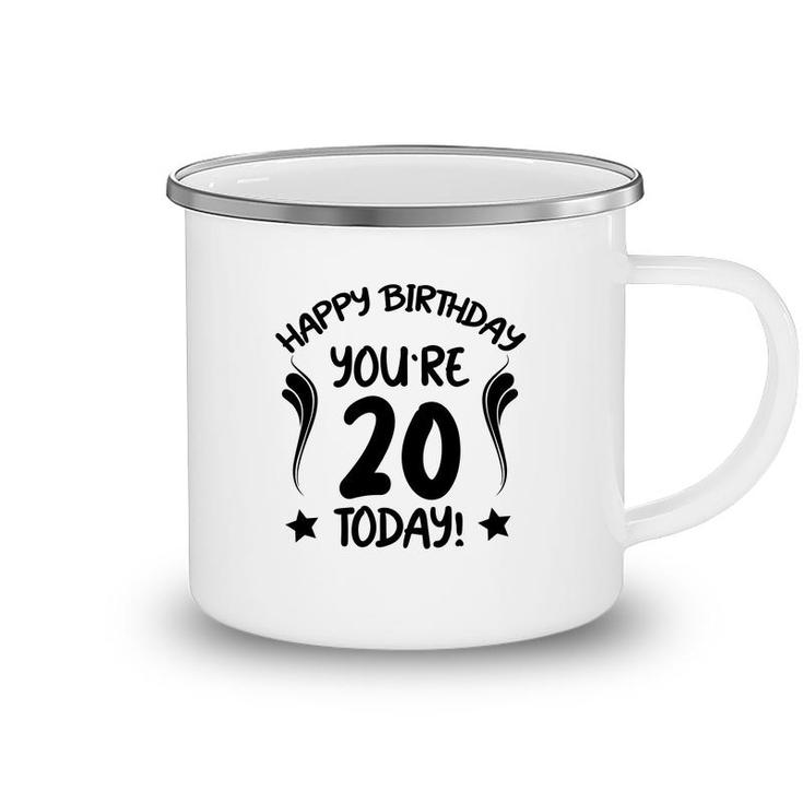Happy 20Th Birthday You Are Twenty Years Old Since 2002 Camping Mug