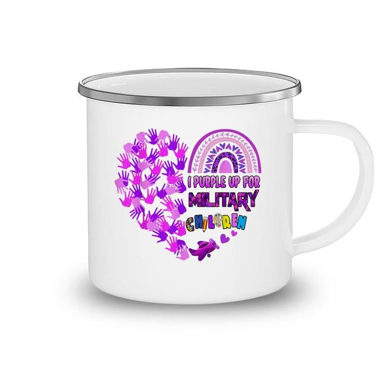 Heart Military Child Month - Purple Up For Military Kids  Camping Mug