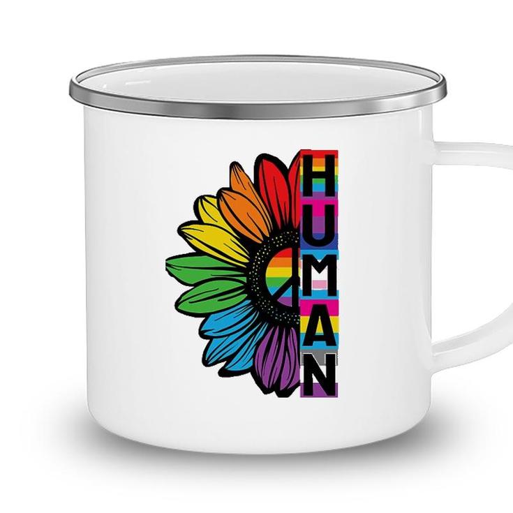 Human Sunflower Lgbt Flag Gay Pride Month Lgbtq Camping Mug