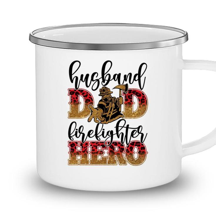 Husband Dad Firefighter Hero Job Title Funny Gift Camping Mug