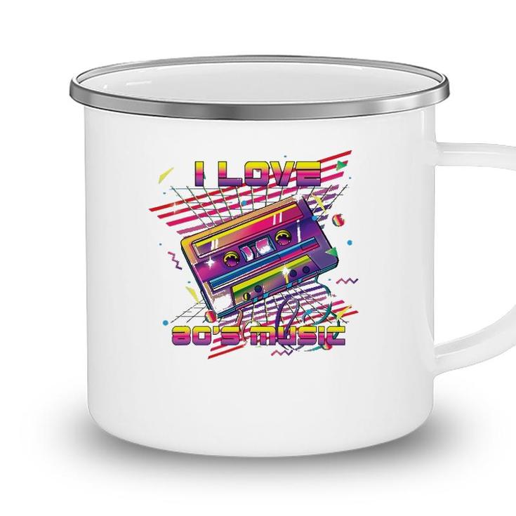 I Love 80S Music Retro Cassette Eighties Vintage Mix Tape Camping Mug