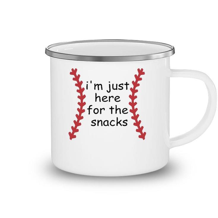 Im Just Here For The Snacks Funny Baseball Gift Camping Mug