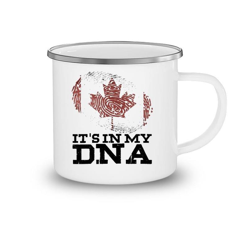 Its In My Dna Canadian Canada Flag Hockey Fan Gifts Camping Mug
