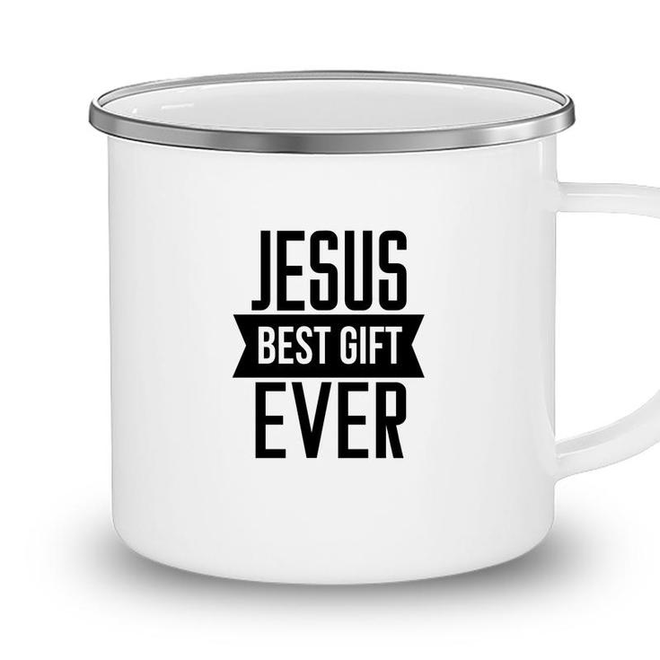 Jesus Best Gift Ever Bible Verse Black Graphic Christian Camping Mug