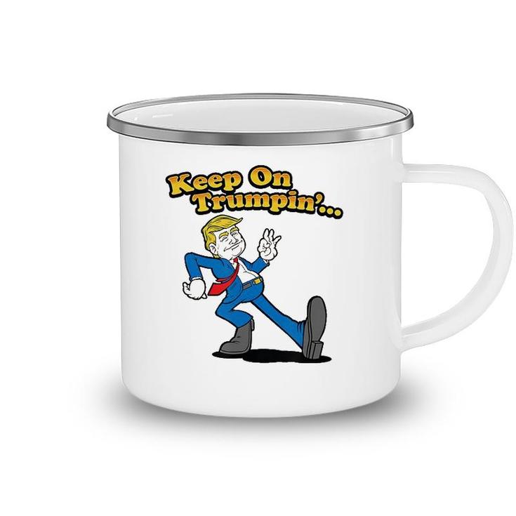Keep On Trumpin’ Funny Vintage Pro Trump Men Women Camping Mug