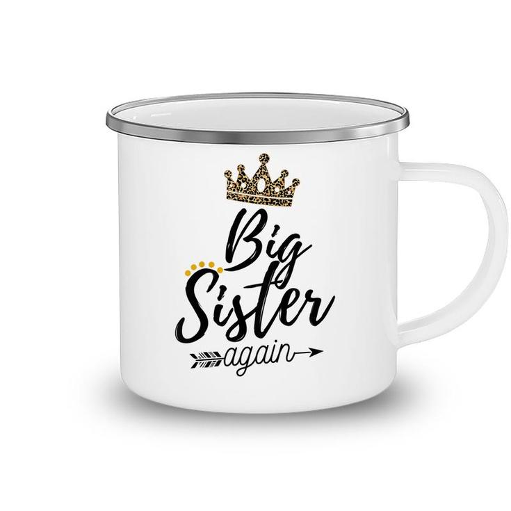 Kids Big Sister Again 2022 Soon To Be Bigsister Leopard Print  Camping Mug