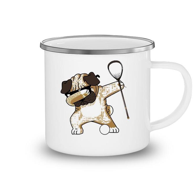 Lacrosse Dabbing Pug Dab Dog Lax Gift Tee Camping Mug