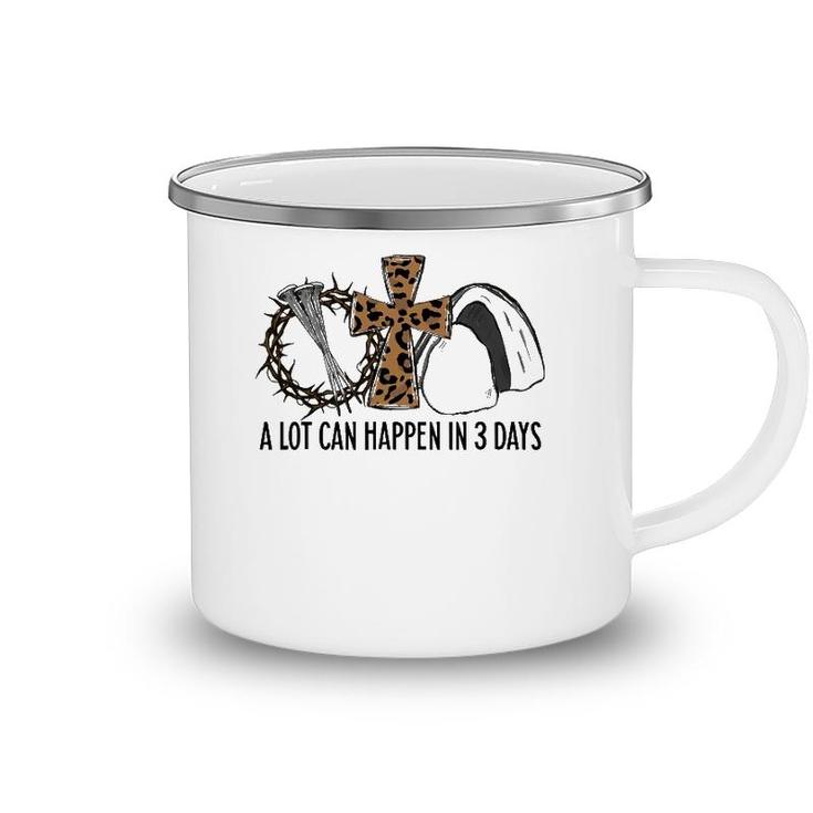 Leopard A Lot Can Happen In 3 Days Jesus Easter Christian Camping Mug