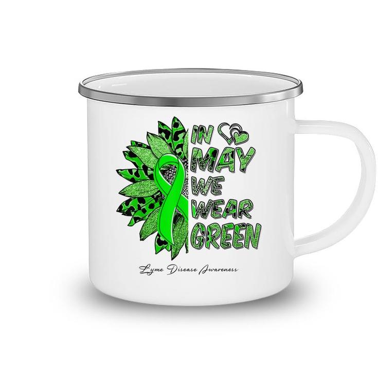 Leopard Daisy In May We Wear Green Lyme Disease Awareness  Camping Mug