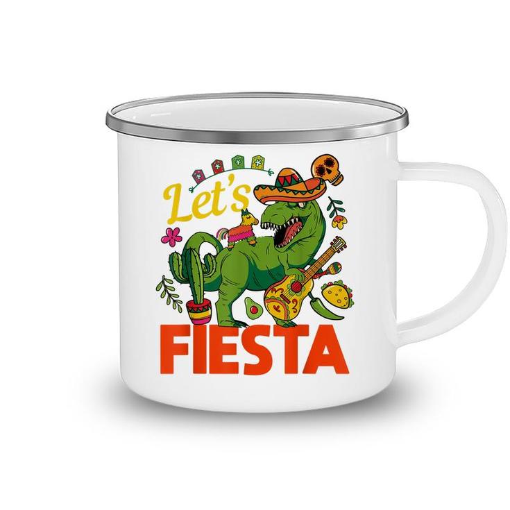 Lets Fiesta Cinco De Mayo Camisa Mexicana Hombre  Camping Mug