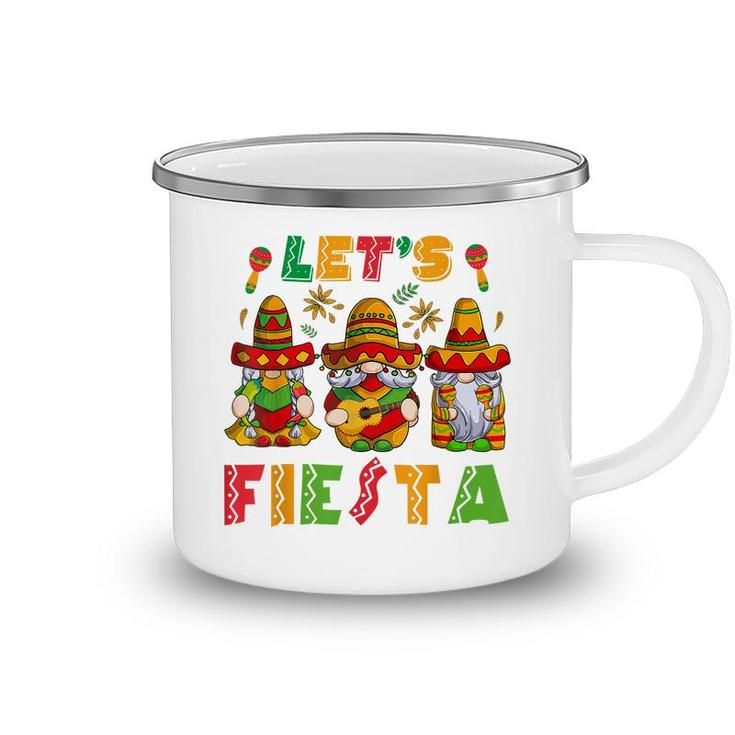 Lets Fiesta Cinco De Mayo Latin Gnomes Mexican Party Poncho  Camping Mug