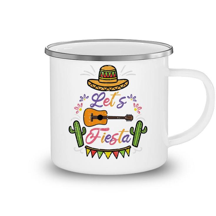 Lets Fiesta Cinco De Mayo Mexican Party Men Women Kids  Camping Mug