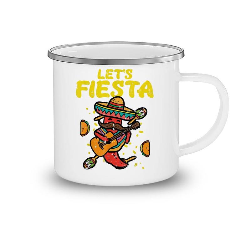 Lets Fiesta Jalapeno Funny Cinco De Mayo Mexican Party  Camping Mug