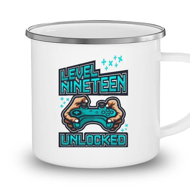 Level 19 Unlocked Birthday  Boy 19 Years Old Gamer Gift Camping Mug