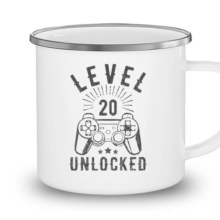 Level 20 Unlocked Simple Gamer 20Th Birthday 20 Years Old Camping Mug