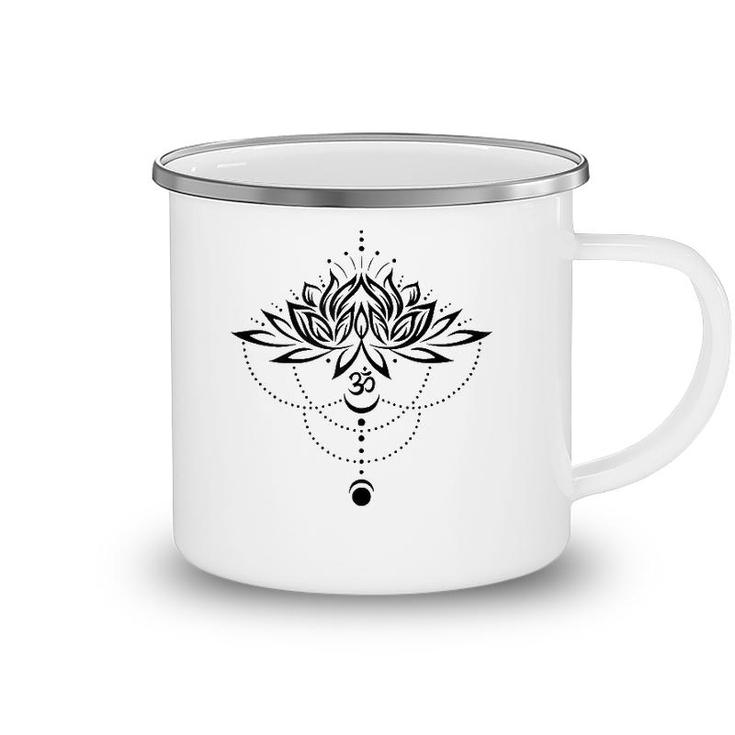 Lotus Flower Om Symbol Yoga Lovers Meditation Moon Gift Idea  Camping Mug