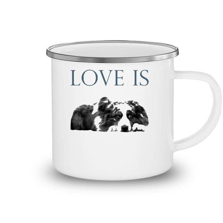 Love Is Aussi Australian Shepherd Camping Mug