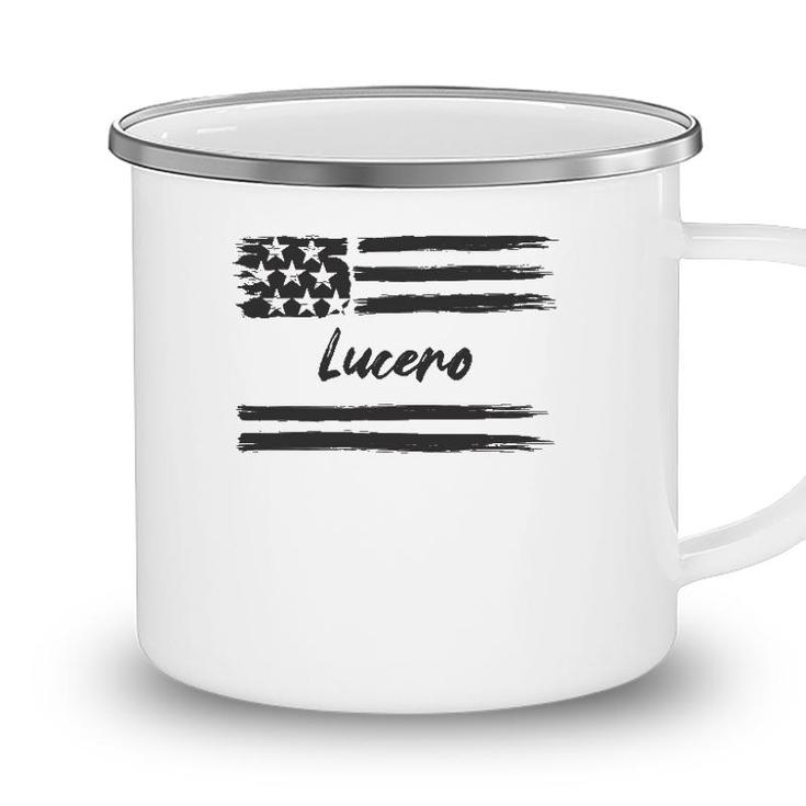 Lucero - Personalized Name Stars And Stripes Usa Flag Camping Mug