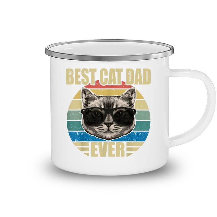 Mens Funny Vintage Cat Daddy  Fathers Day Best Cat Dad Ever  Camping Mug